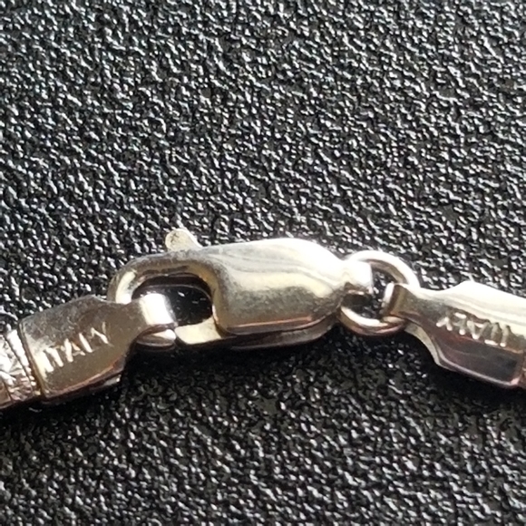 Yellow/White 14k Reversible Omega Chain with Diamond and Pink Sapphire Pendent - Picture 6 of 10